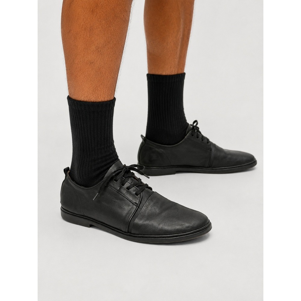 Elia Maurizi Black Leather Lace Up Derby Shoes Made in Italy Mens 10 M